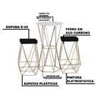 Conjunto Bistrô Rizzo Branco E 2 Banquetas Kathy Veludo Preto