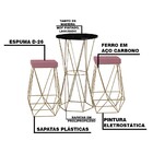 Conjunto Bistrô Rizzo Preto E 2 Banqueta Kathy Veludo Rosê Co