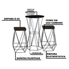 Conjunto Bistrô Rizzo Preto E 2 Banquetas Kathy Suede Marrom