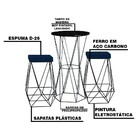 Conjunto Bistrô Rizzo Preto E 2 Banquetas Kathy Veludo Azul C