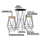 Conjunto Bistrô Rizzo Preto E 2 Banquetas Kathy Veludo Bege C