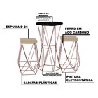 Conjunto Bistrô Rizzo Preto E 2 Banquetas Kathy Veludo Bege C