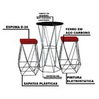 Conjunto Bistrô Rizzo Preto E 2 Banquetas Kathy Veludo Vermel