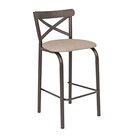 Conjunto Bistrô Tampo 0,65m Redondo Com 2 Banquetas Tubo Pari