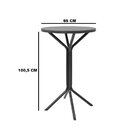 Conjunto Bistrô Tampo Redondo 0,65m Com 2 Banquetas Tubo Pari