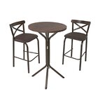 Conjunto Bistrô Tampo Redondo 0,65m Com 2 Banquetas Tubo Pari