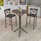 Conjunto Bistrô Tampo Redondo 0,65m Com 2 Banquetas Tubo Pari