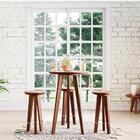 Conjunto Bistrô Vértice Nozes Em Madeira Maciça Com 3 Banquet