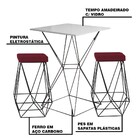 Conjunto Bistrô Yanca Branco E 2 Banquetas Kathy Suede Bordô