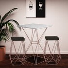 Conjunto Bistrô Yanca Branco E 2 Banquetas Kathy Suede Marrom