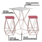 Conjunto Bistrô Yanca Branco E 2 Banquetas Kathy Suede Rosa B