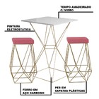 Conjunto Bistrô Yanca Branco E 2 Banquetas Kathy Suede Rosa B