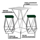 Conjunto Bistrô Yanca Branco E 2 Banquetas Kathy Suede Verde