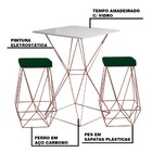 Conjunto Bistrô Yanca Branco E 2 Banquetas Kathy Suede Verde