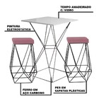 Conjunto Bistrô Yanca Branco E 2 Banquetas Kathy Veludo Rosê