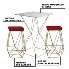 Conjunto Bistrô Yanca Branco E 2 Banquetas Kathy Veludo Verme