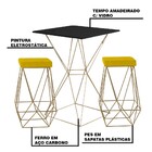 Conjunto Bistrô Yanca Preto E 2 Banquetas Kathy Suede Amarela