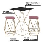 Conjunto Bistrô Yanca Preto E 2 Banquetas Kathy Veludo Rosê B