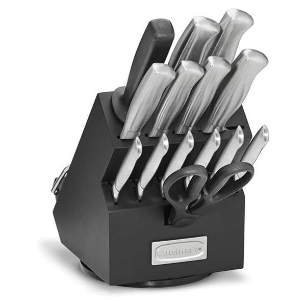 Conjunto Bloco De Facas Giratorio Cuisinart Aço Inox 15 Peças