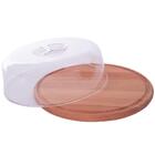 Conjunto Boleira Redonda E Migalheira De Pão De Madeira Com T