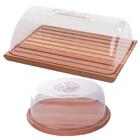 Conjunto Boleira Redonda E Migalheira De Pão De Madeira Com T