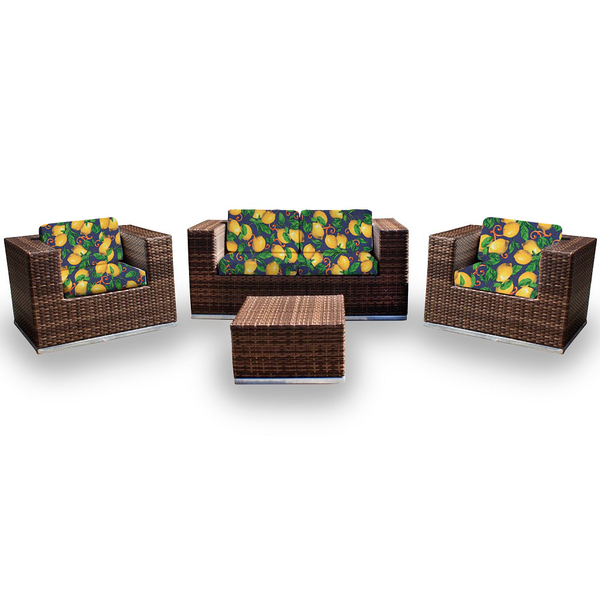 Conjunto Bora Bora - 1 Sofá 2 Lugares + 2 Poltronas + 1 Mesa