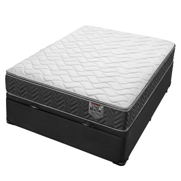 Conjunto Box Baú Casal Molas Ensacadas Americanflex Duo Black