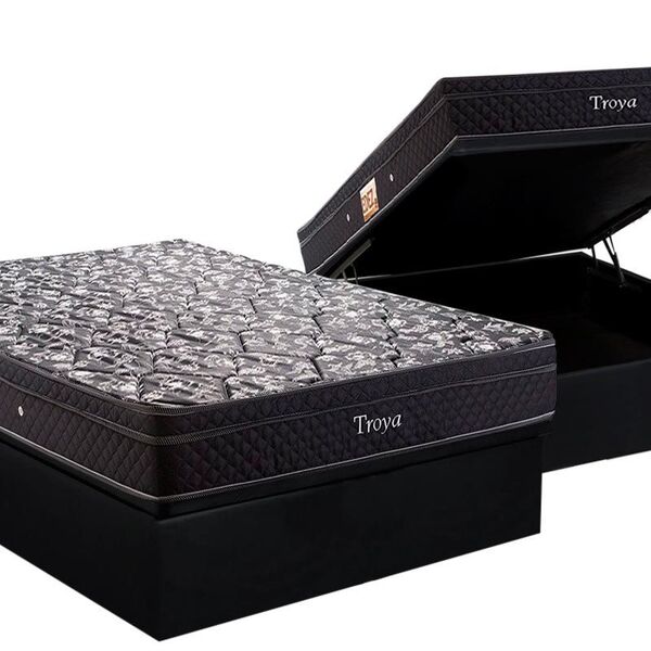 Conjunto: Box Com Baú + Colchão Herval Troya Molas Bonnel Cas