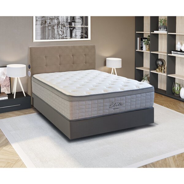 Conjunto Box E Colchão Casal 138cm Elite Kappesberg Cinza/bra