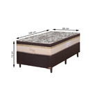 Conjunto Box Solteiro 88cm Sorrento Quadriculado Marrom Simbal