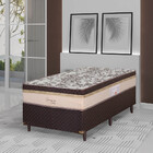 Conjunto Box Solteiro 88cm Sorrento Quadriculado Marrom Simbal