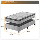 Conjunto Box Solteiro Cinza Zidi Hanover One Ortopédico Espum