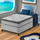 Conjunto Box Solteiro Cinza Zidi Hanover One Ortopédico Espum