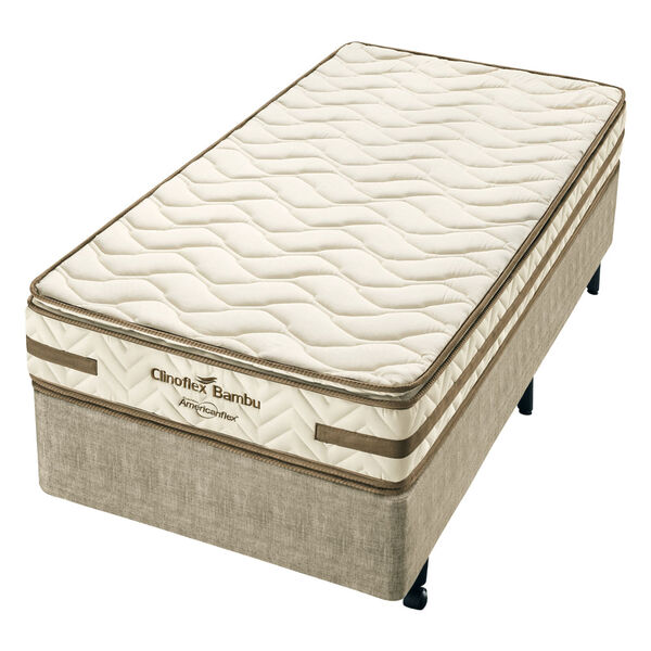 Conjunto Box Solteiro Espuma D33 Americanflex Clinoflex Bambu