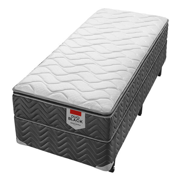 Conjunto Box Solteiro Molas Ensacadas Americanflex Duo Black