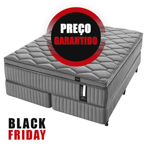 Conjunto Box Super King Molas Ensacadas Americanflex Diamante 193x203x78cm  | Leroy Merlin