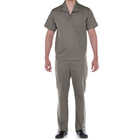 Conjunto Brim Uniforme Profissional Manga Curta Cinza P