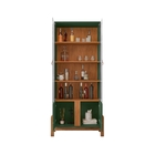 Conjunto Buffet 170 E Cristaleira Luisa Verde Oliva Cedro