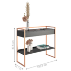 Conjunto Buffet 2 Portas E Aparador Industrial Preto Cobre