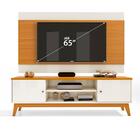 Conjunto Buffet 3 Portas Ripado E Rack Com Painel 180cm