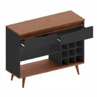 Conjunto Buffet 4 Portas Grace Versátile E Aparador Bar Com P