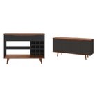 Conjunto Buffet 4 Portas Grace Versátile E Aparador Bar Com P