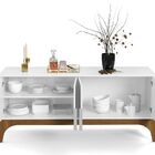 Conjunto Buffet Com Aparador Amalfi Branco Com Canela - Lukal