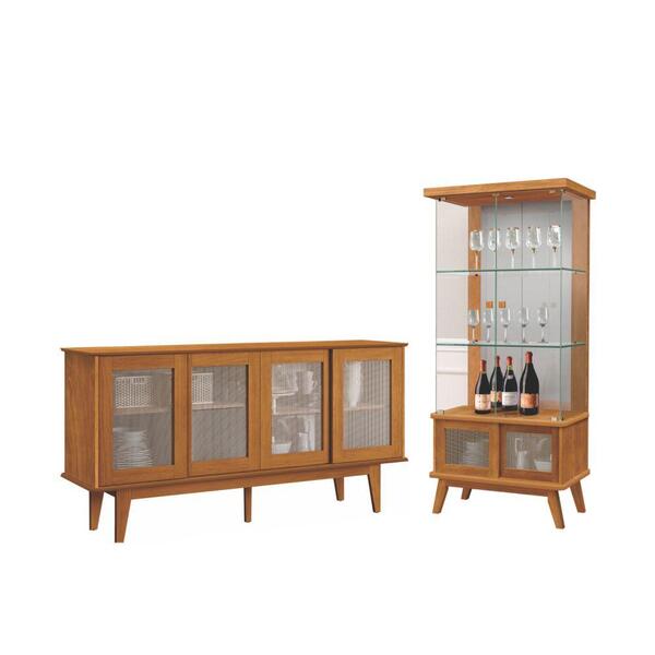 Conjunto Buffet E Cristaleira Andorra Nature