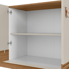 Conjunto Buffet E Cristaleira Com Ripas Dock Amendoa Off White