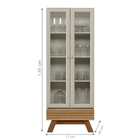 Conjunto Buffet E Cristaleira Com Ripas Dock Amendoa Off White