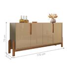 Conjunto Buffet E Cristaleira Jayce Champagne Cedro