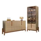 Conjunto Buffet E Cristaleira Jayce Champagne Cedro