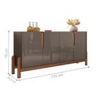 Conjunto Buffet E Cristaleira Jayce Cinza E Cedro