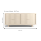 Conjunto Buffet E Cristaleira Noc Creme